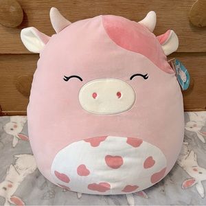 Squishmallows Clay the pink Cow 16" NWT